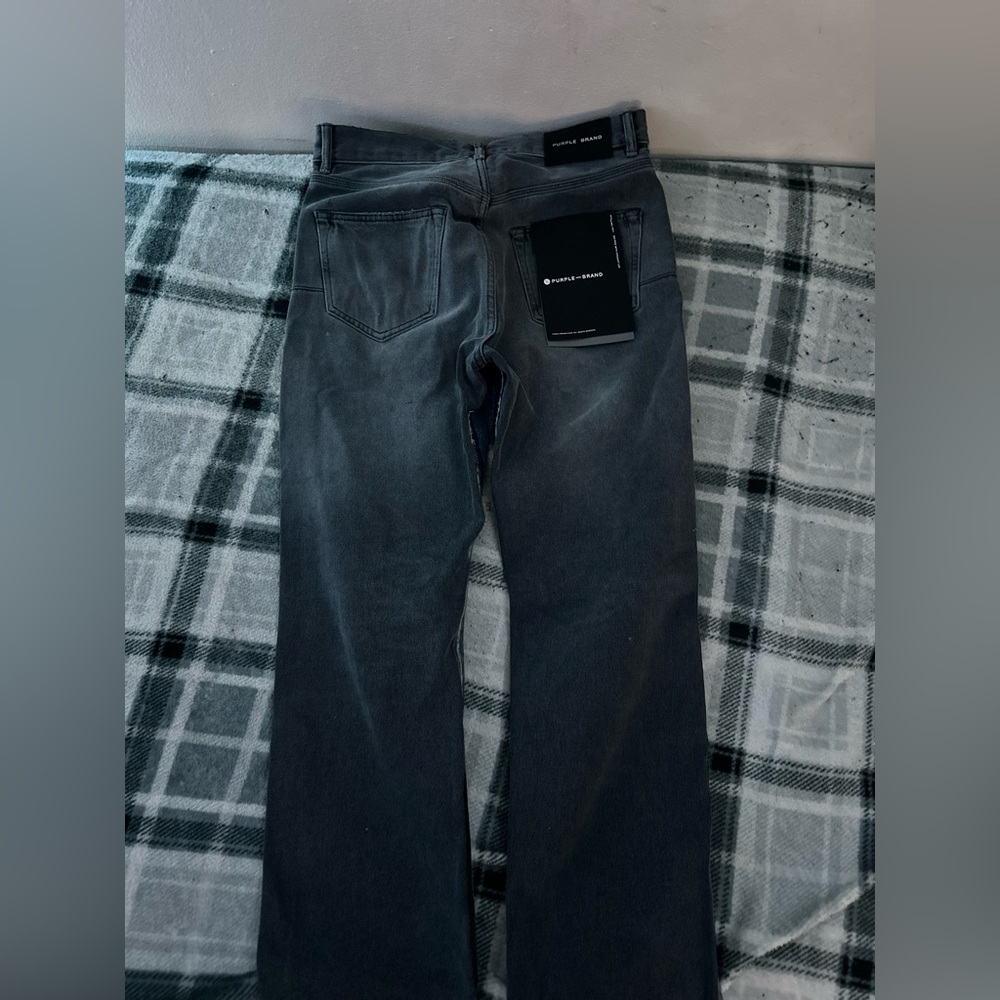 no. p011 mid rise straight leg purple jeans